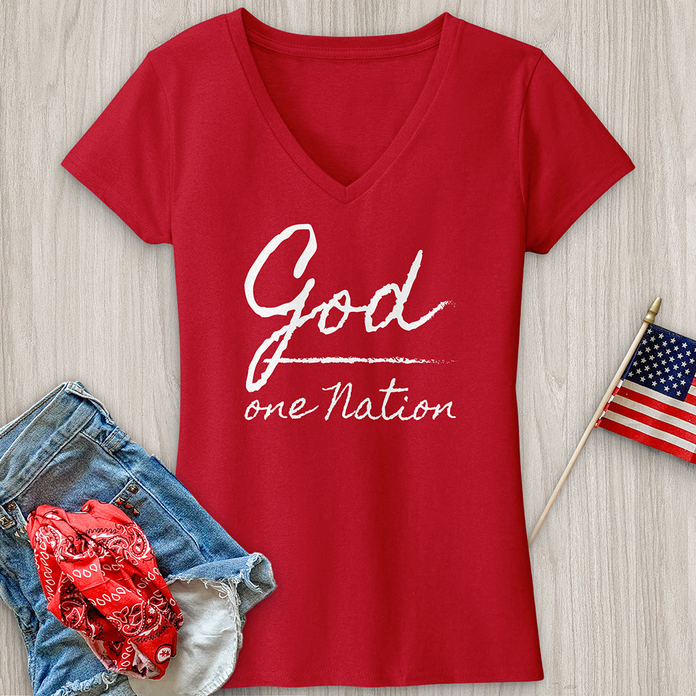 One Nation Under God V-Neck Tee