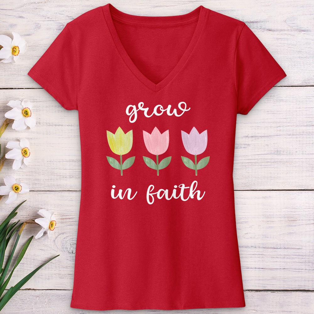 Grow In Faith V-Neck Tee