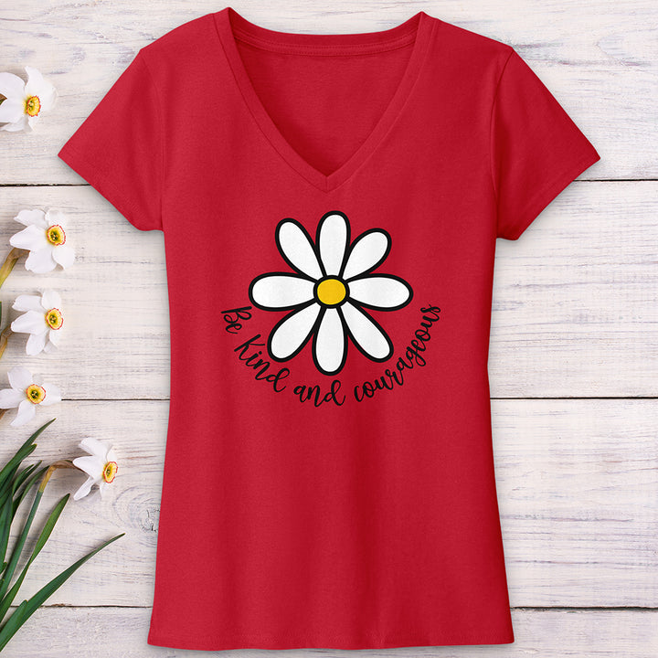 Be Kind and Corageous V-Neck Tee