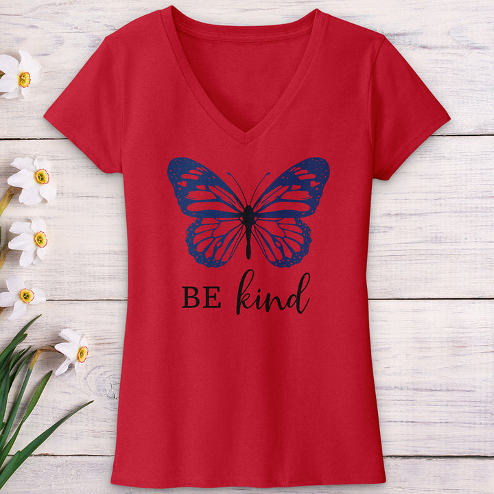 Be Kind Butterfly V-Neck Tee