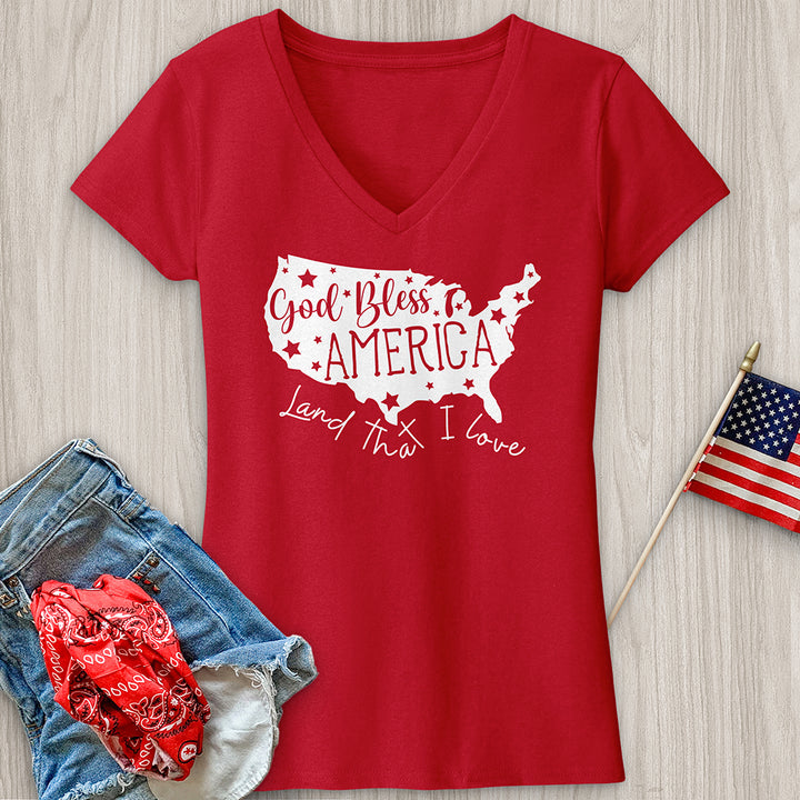 America Land That I Love V-Neck Tee