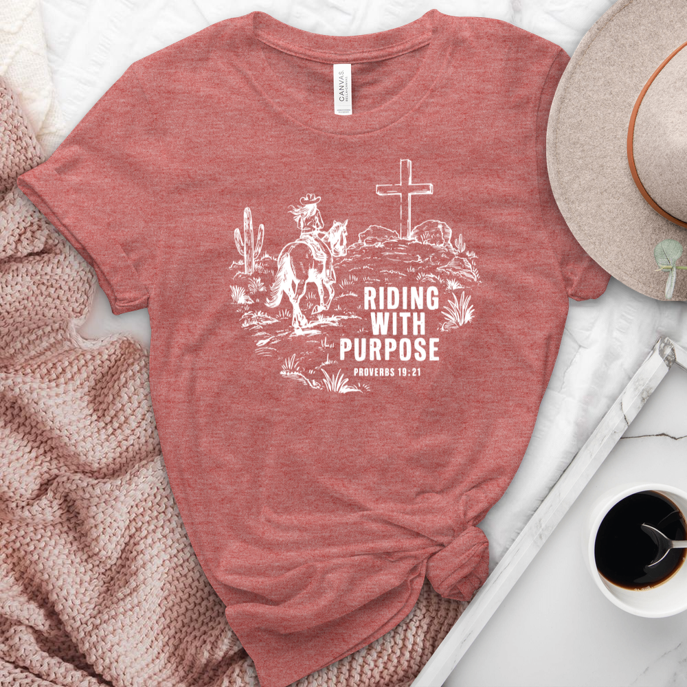 Riding With Purpose Horse Heathered Tee