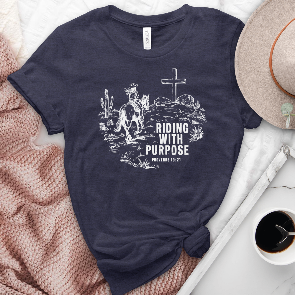 Riding With Purpose Horse Heathered Tee