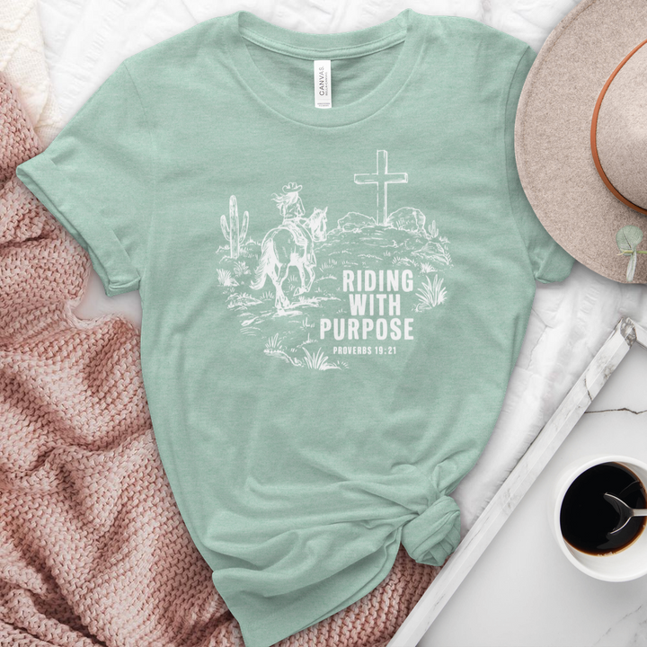 Riding With Purpose Horse Heathered Tee