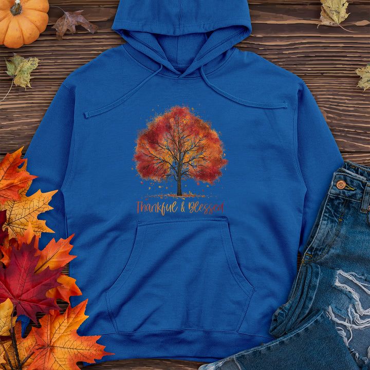 Thankful & Blessed Autumn Tree Midweight Hooded Sweatshirt