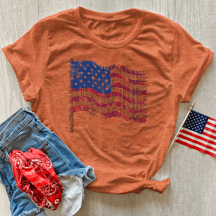 Scripture Liberty Flag Heathered Tee