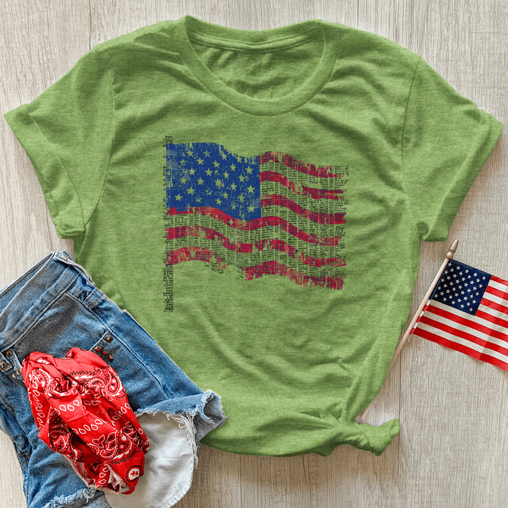 Scripture Liberty Flag Heathered Tee