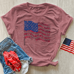 Scripture Liberty Flag Heathered Tee