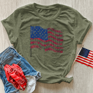 Scripture Liberty Flag Heathered Tee