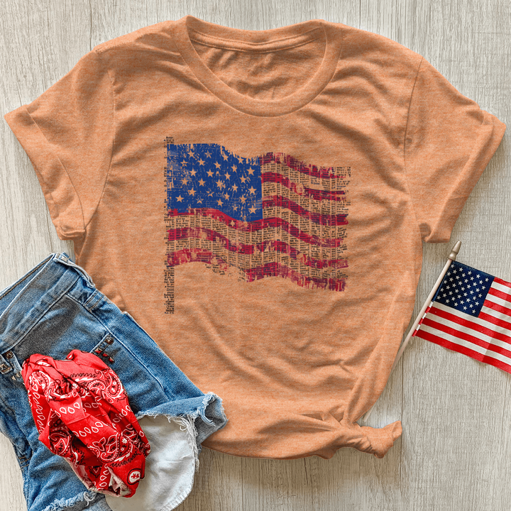 Scripture Liberty Flag Heathered Tee