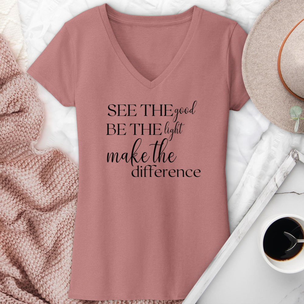 See The Good Be The Light V-Neck Tee