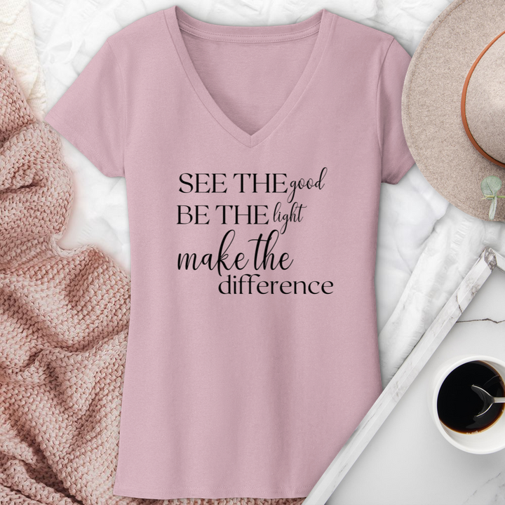 See The Good Be The Light V-Neck Tee