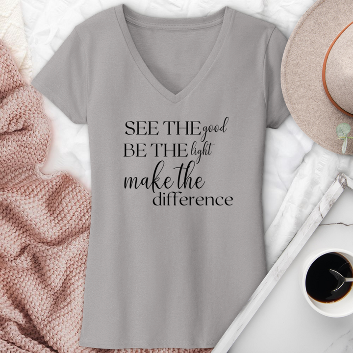 See The Good Be The Light V-Neck Tee