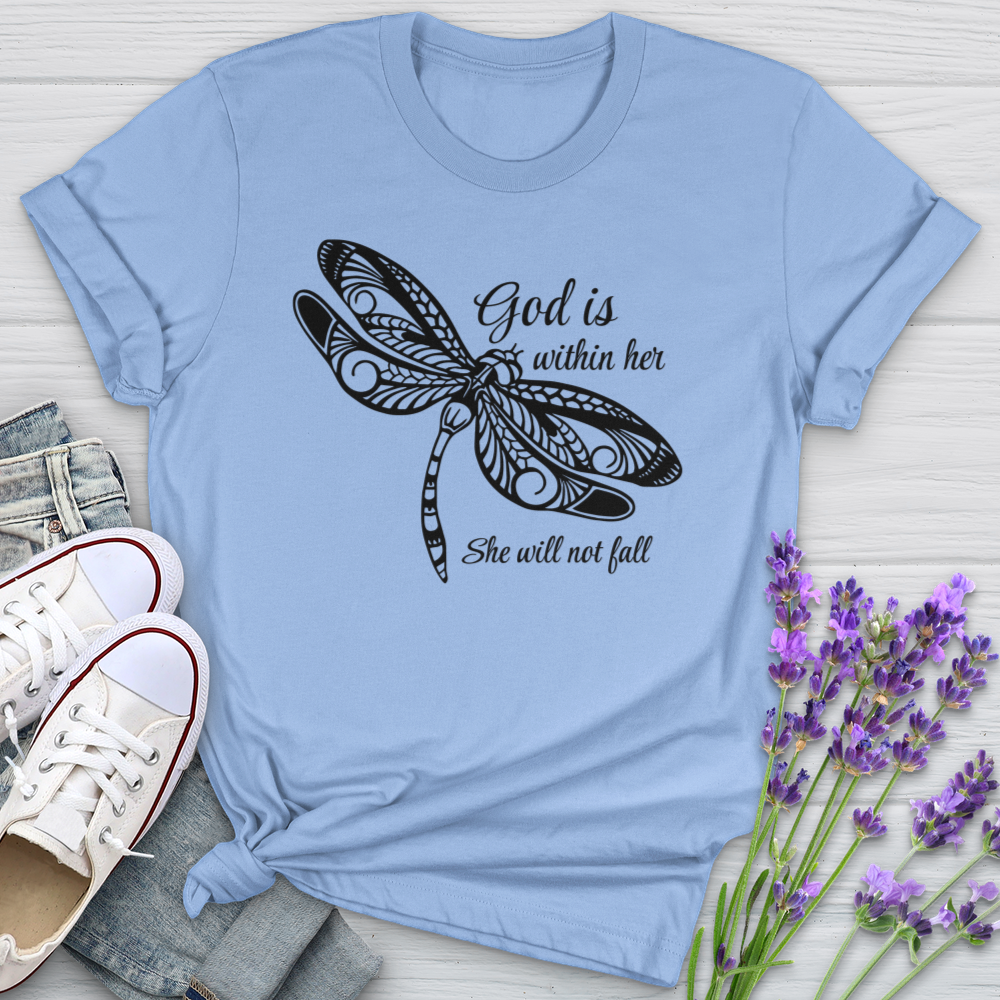 She Will Not Fall Dragonfly Softstyle Tee