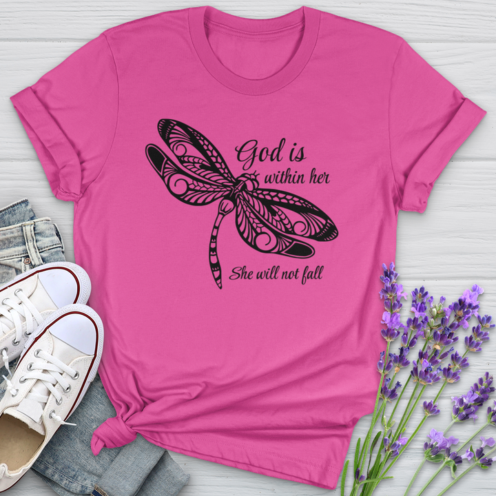 She Will Not Fall Dragonfly Softstyle Tee