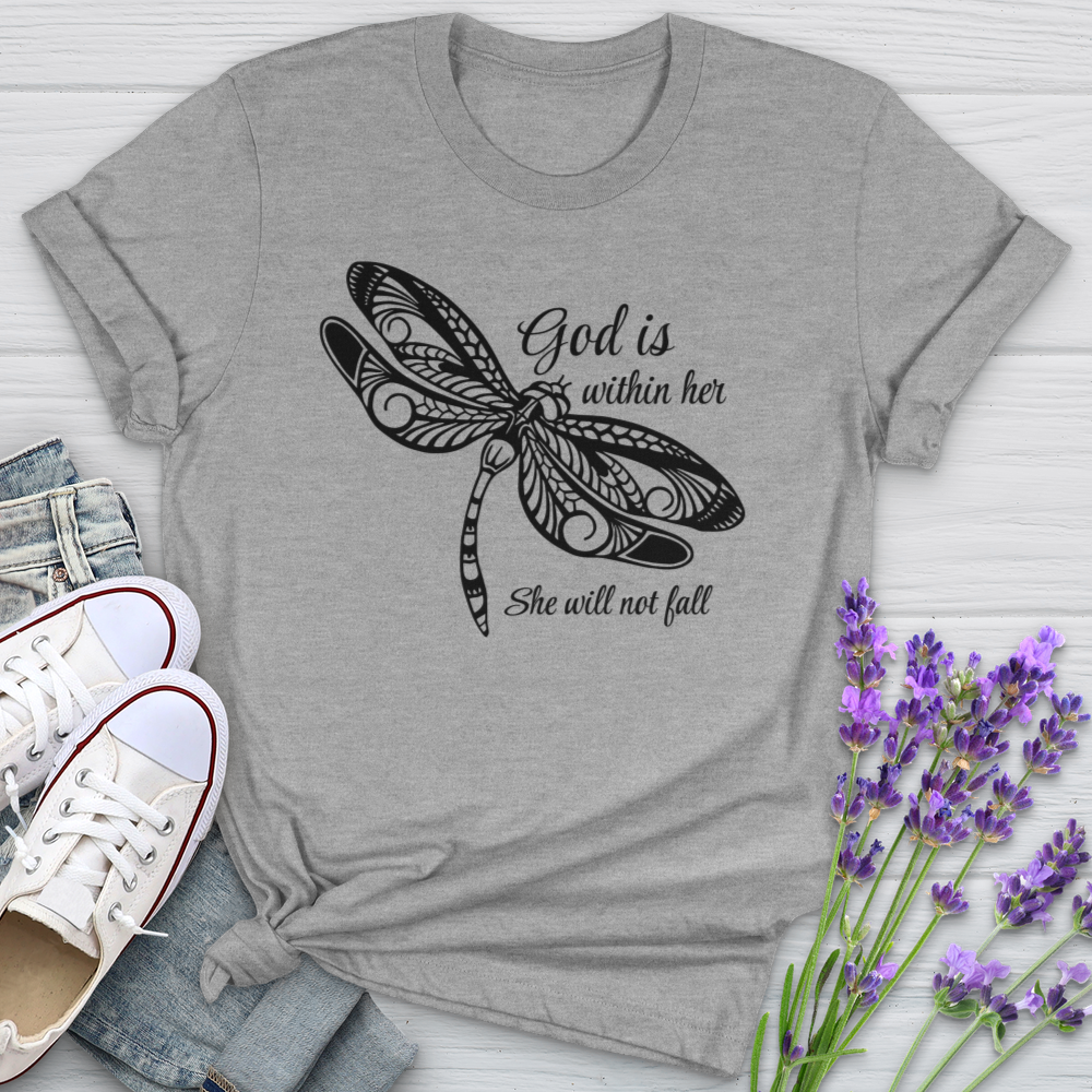 She Will Not Fall Dragonfly Softstyle Tee