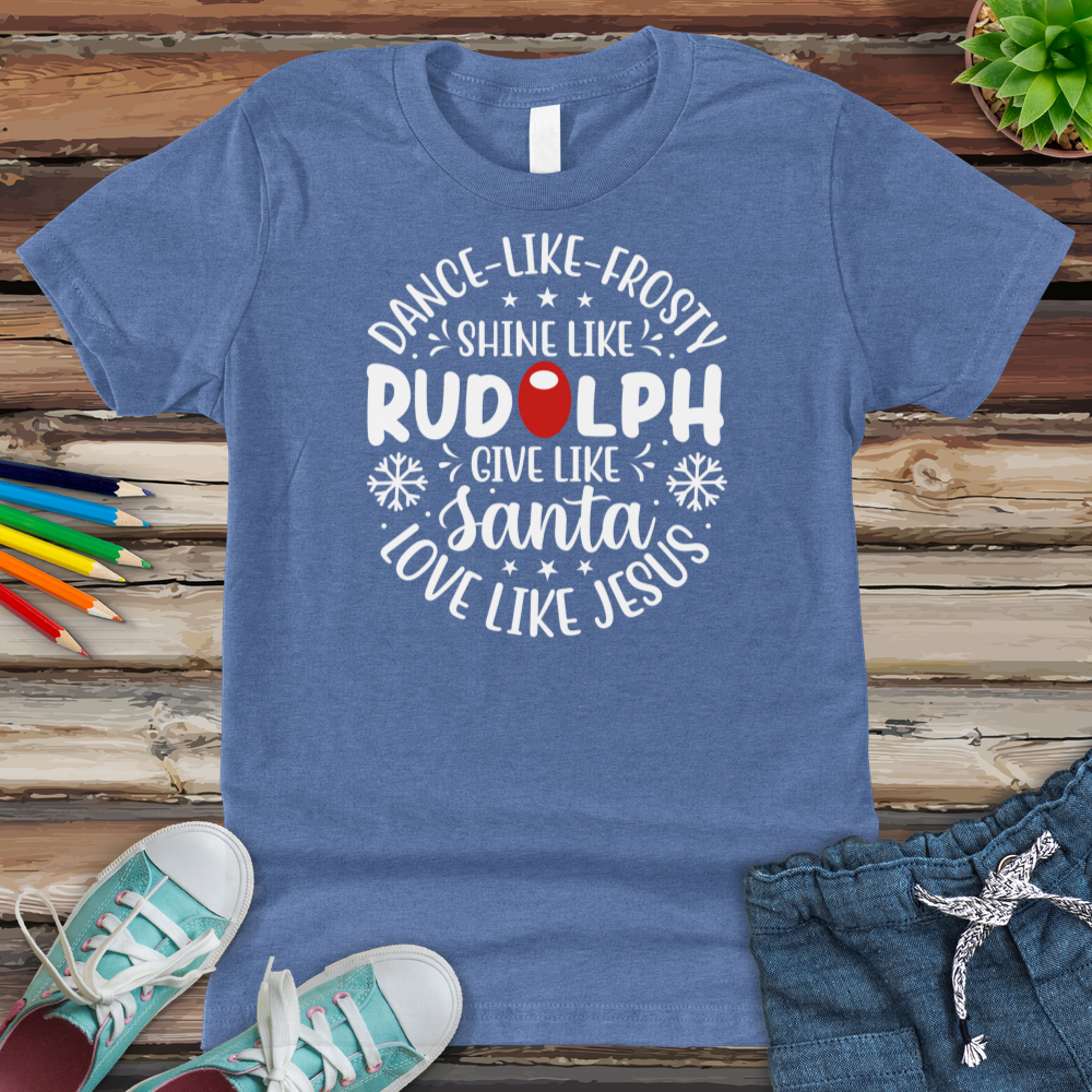 Shine Like Rudolph Youth Heathered Tee