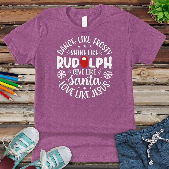 Shine Like Rudolph Youth Heathered Tee