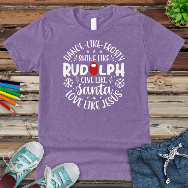 Shine Like Rudolph Youth Heathered Tee