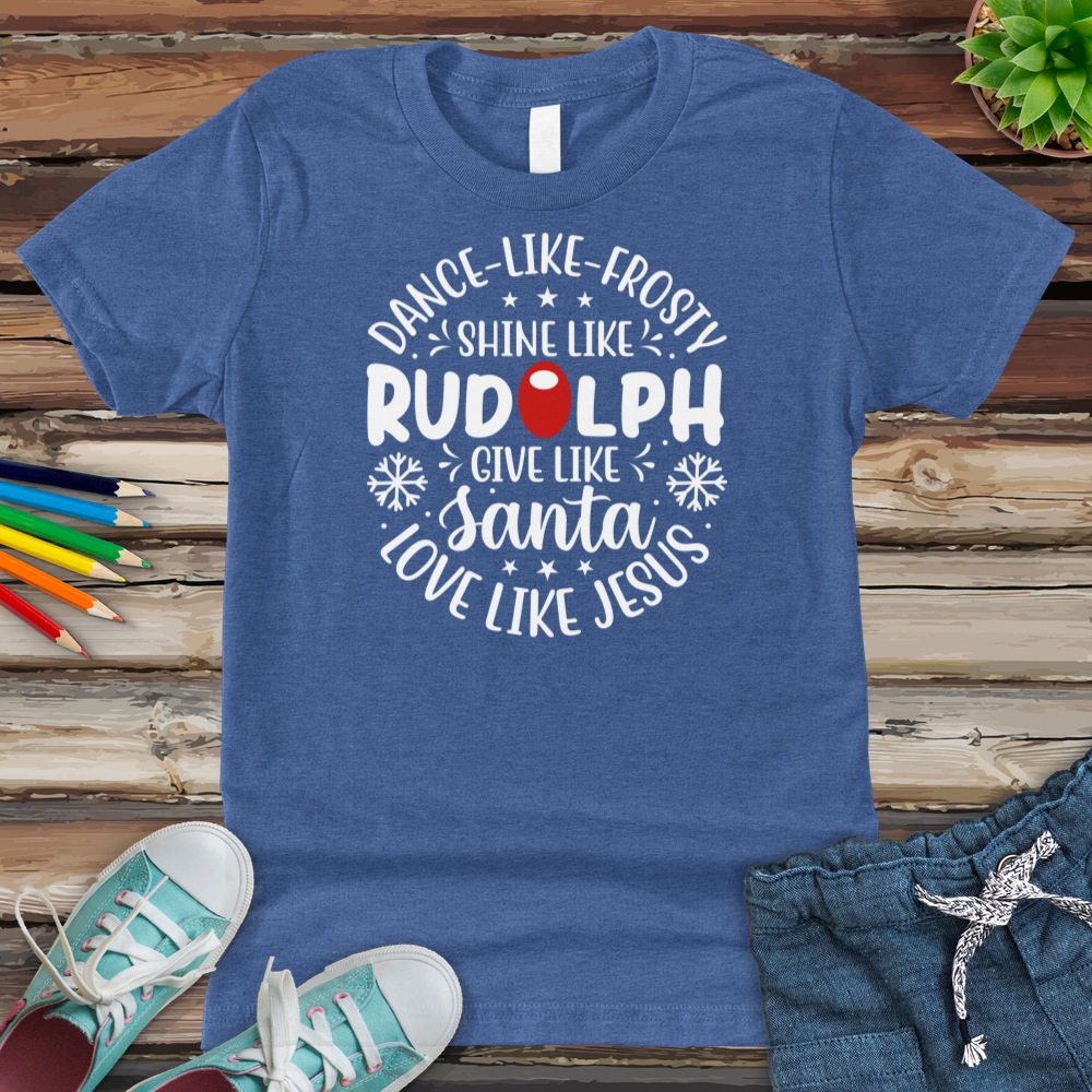 Shine Like Rudolph Youth Heathered Tee