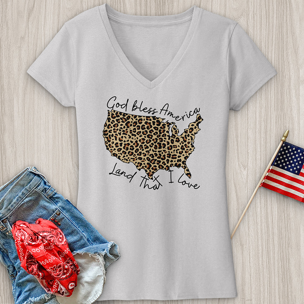 Leopard Print V-Neck Tee