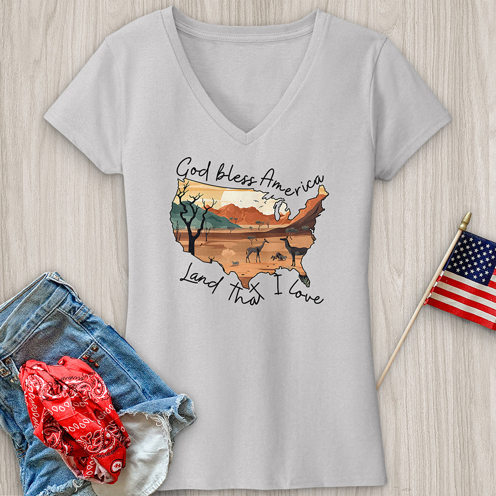 Desert with animal V-Neck Tee