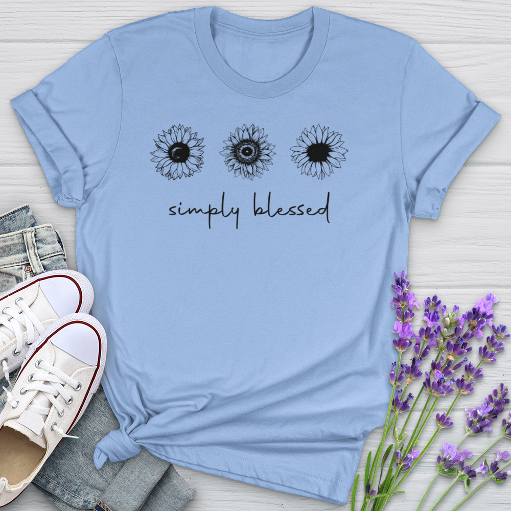 Simply Blessed Sunflower Pattern Softstyle Tee