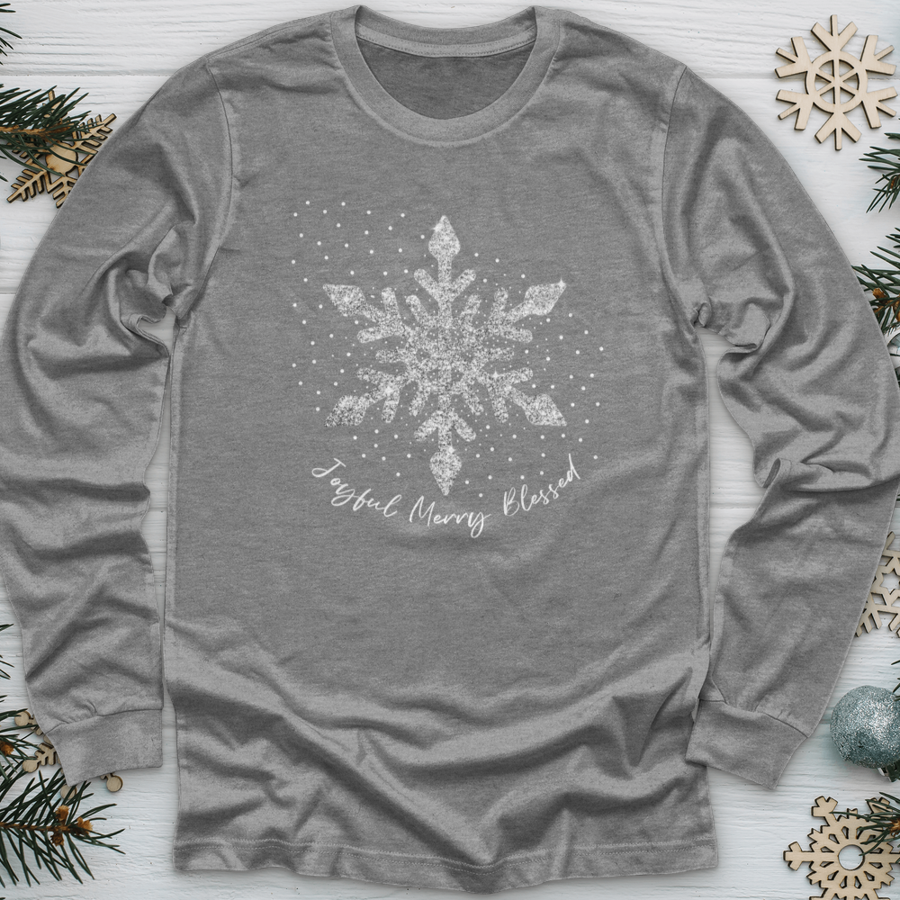 Snowflake Silver Glitter Long Sleeve Tee