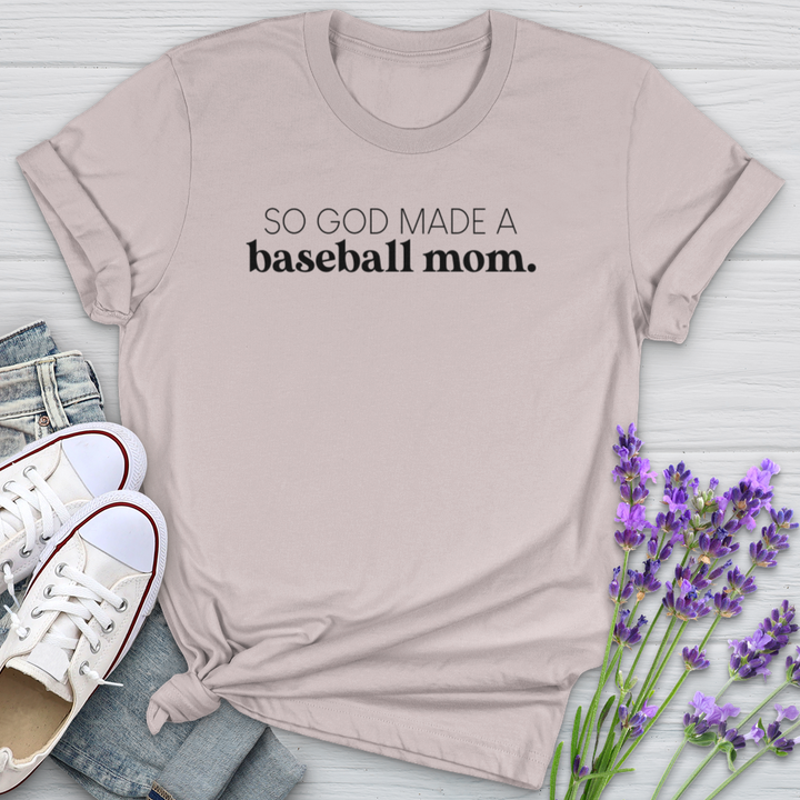 So God Made A Baseball Mom Softstyle Tee