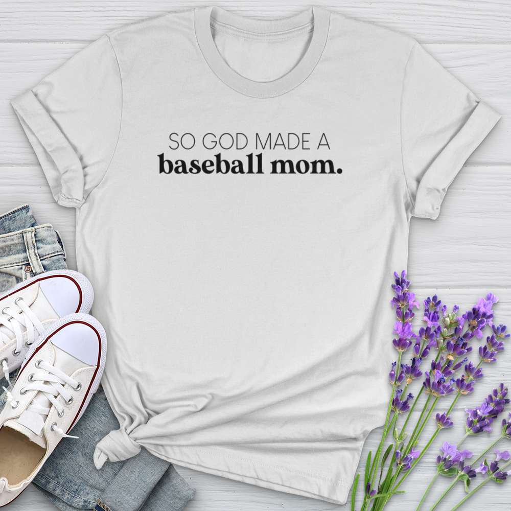 So God Made A Baseball Mom Softstyle Tee