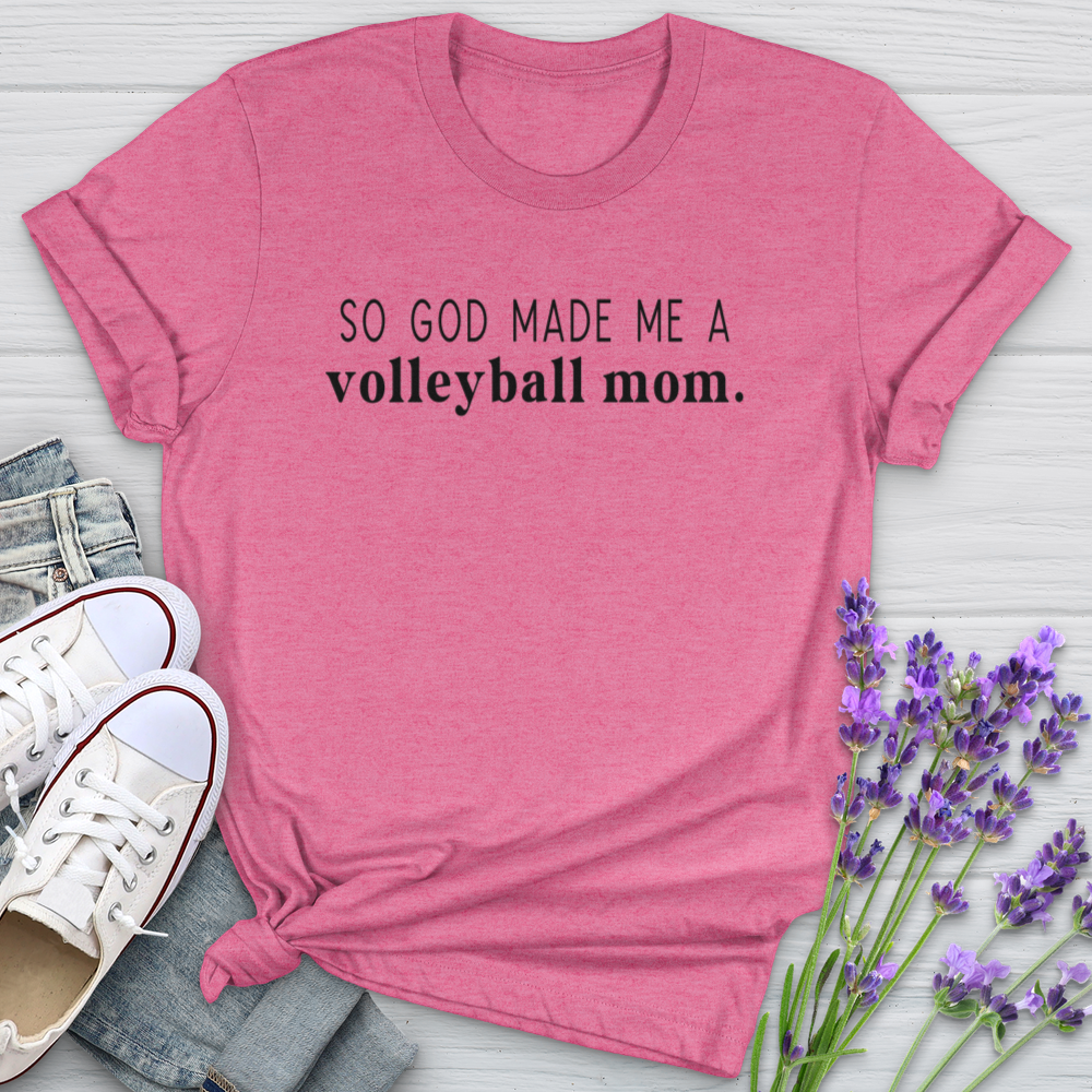 So God Made Me A Volleyball Mom Softstyle Tee