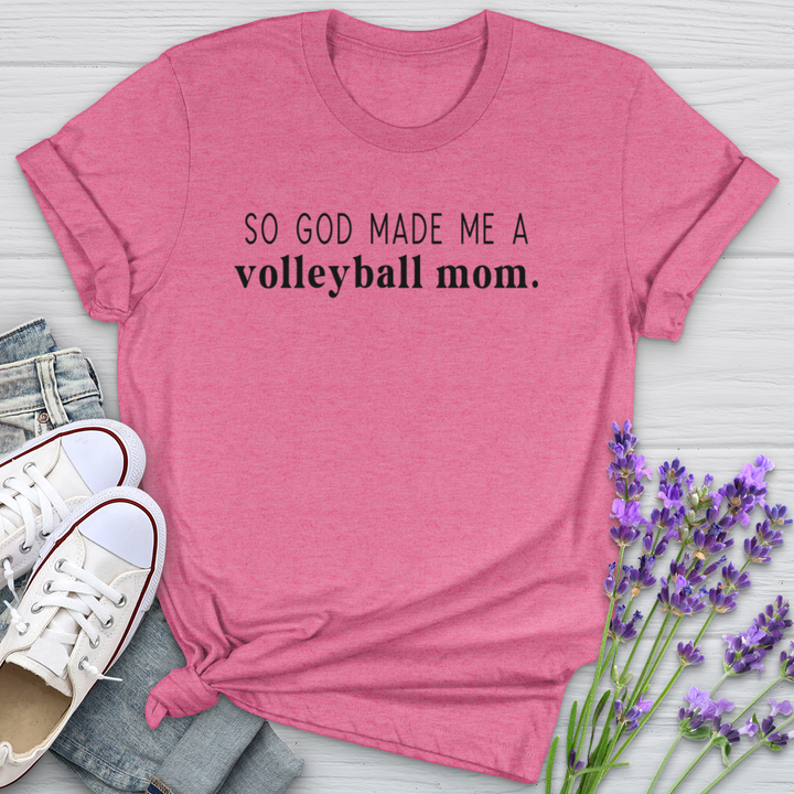 So God Made Me A Volleyball Mom Softstyle Tee