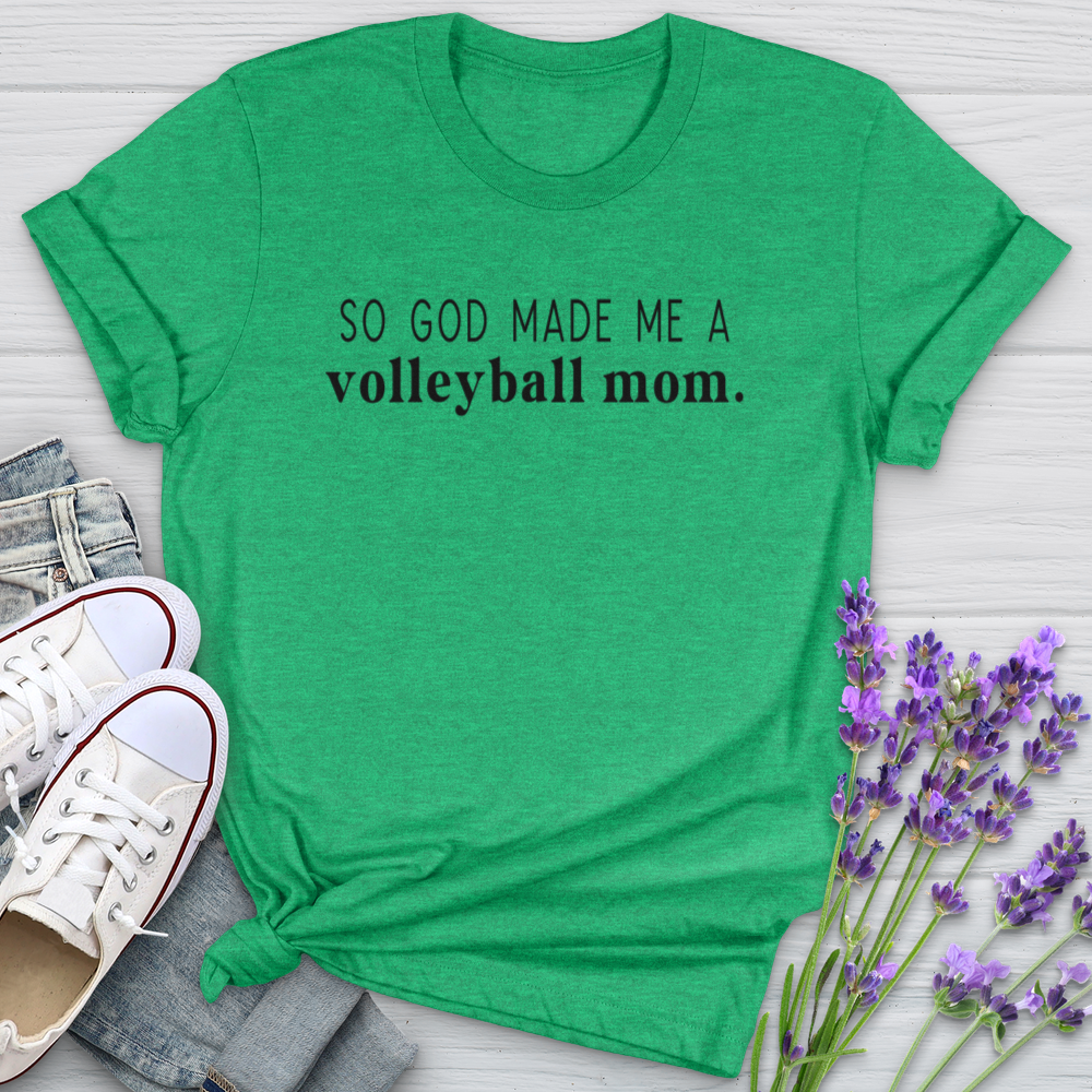 So God Made Me A Volleyball Mom Softstyle Tee