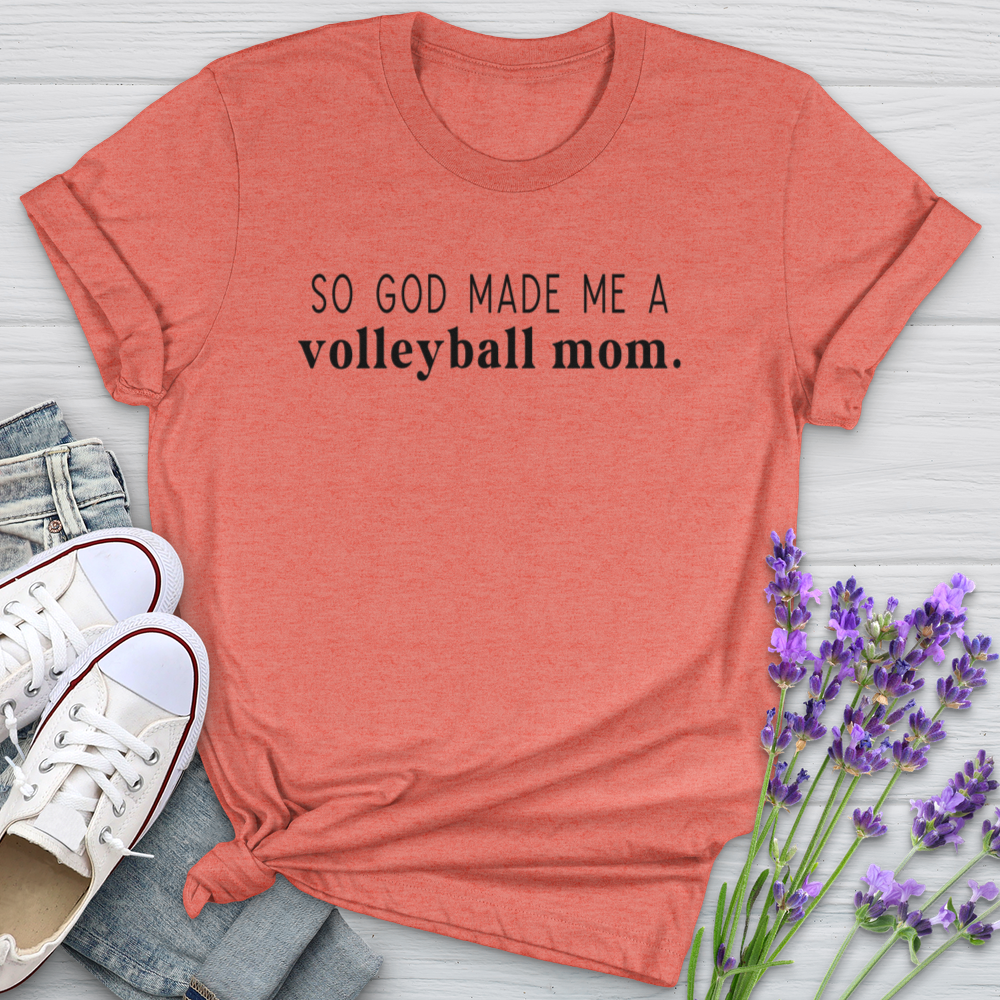 So God Made Me A Volleyball Mom Softstyle Tee