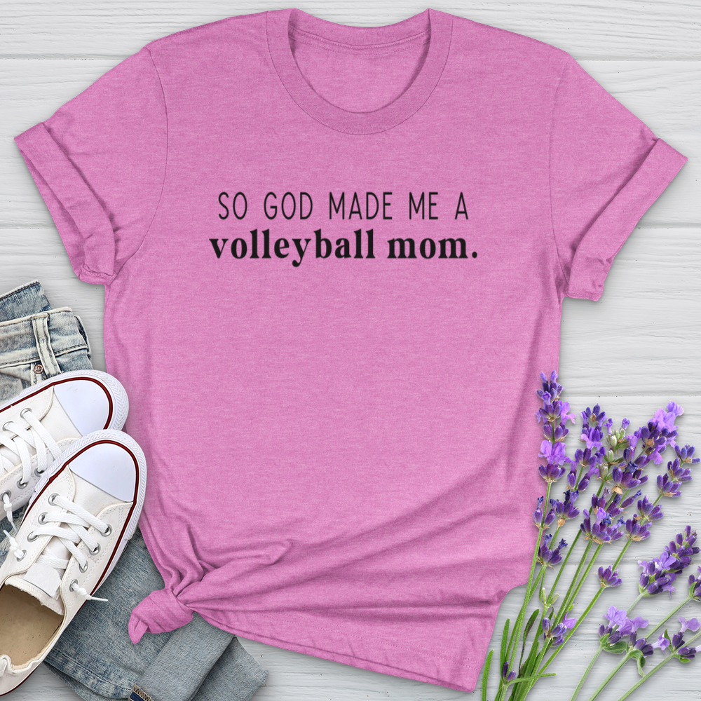 So God Made Me A Volleyball Mom Softstyle Tee