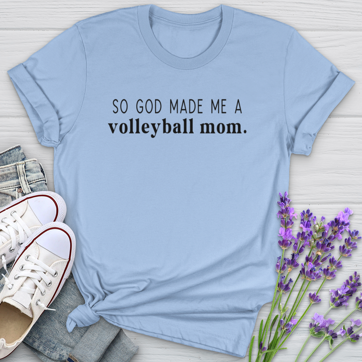 So God Made Me A Volleyball Mom Softstyle Tee