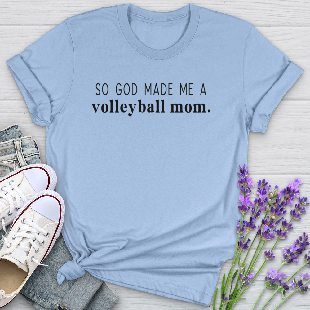 So God Made Me A Volleyball Mom Softstyle Tee