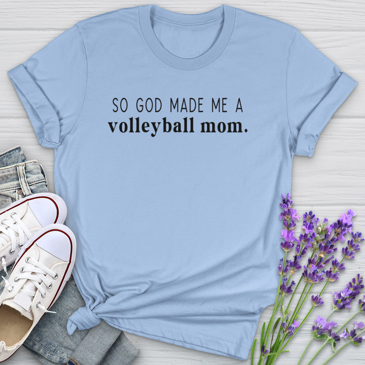 So God Made Me A Volleyball Mom Softstyle Tee