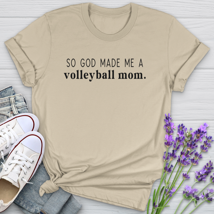 So God Made Me A Volleyball Mom Softstyle Tee