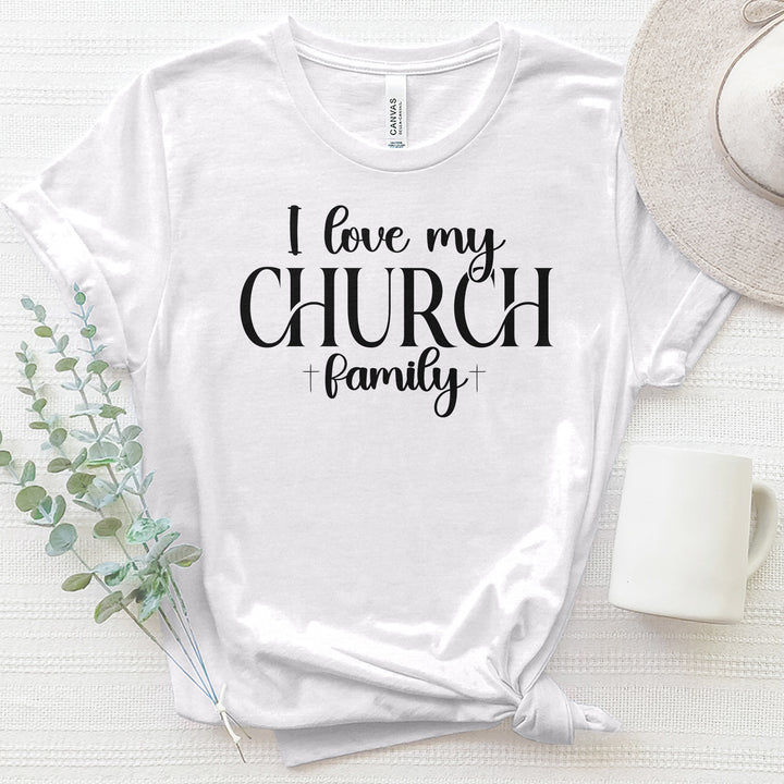 I Love My Church Crew Heathered Tee