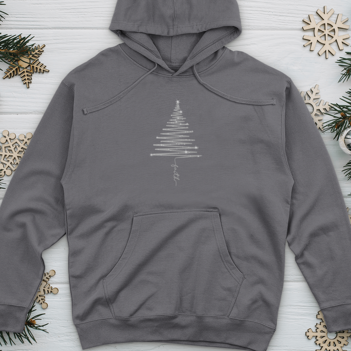 Gleaming Silver Faith Tree Midweight Hooded Sweatshirt