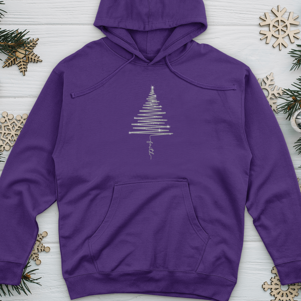 Gleaming Silver Faith Tree Midweight Hooded Sweatshirt