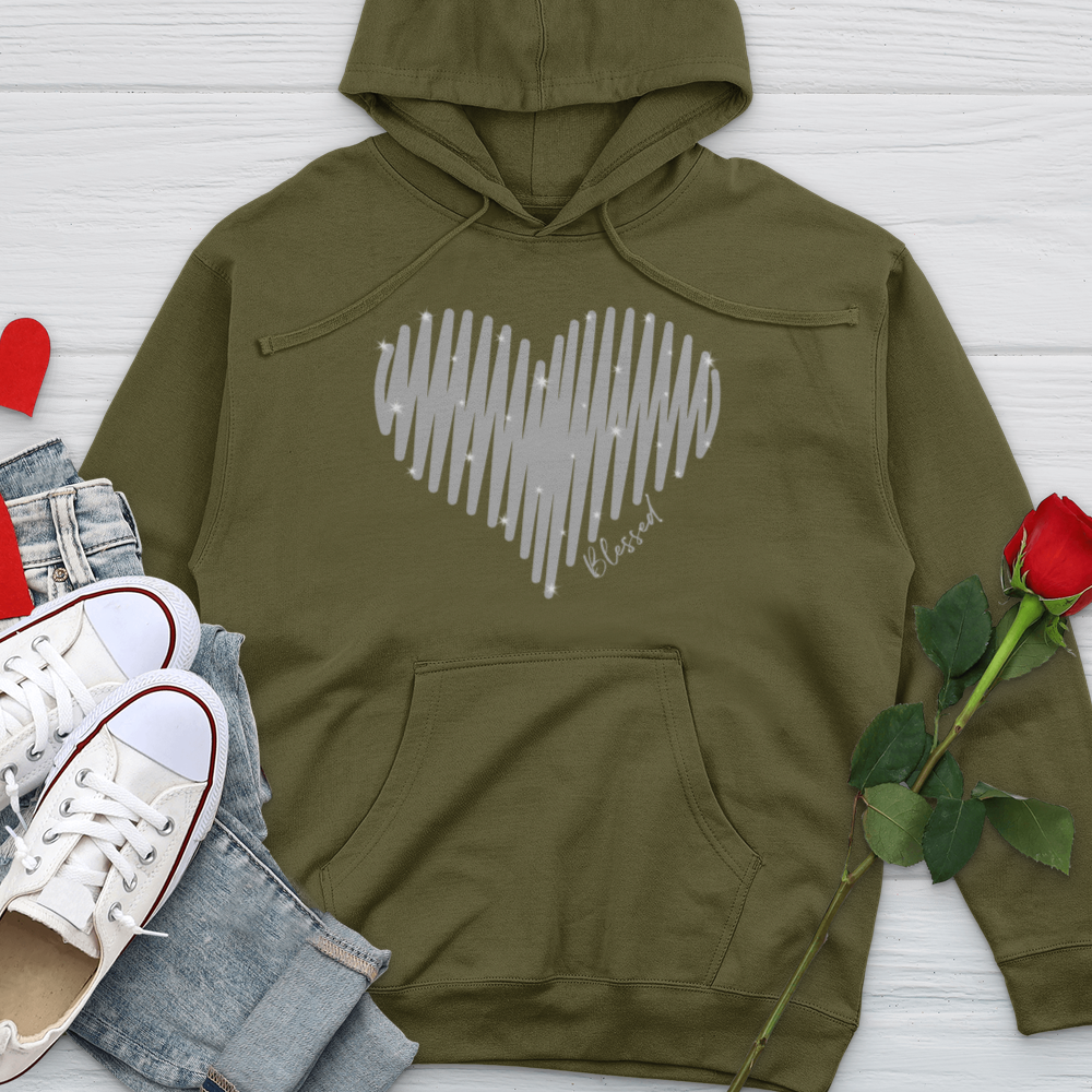 Sparkling Heart Midweight Hooded Sweatshirt