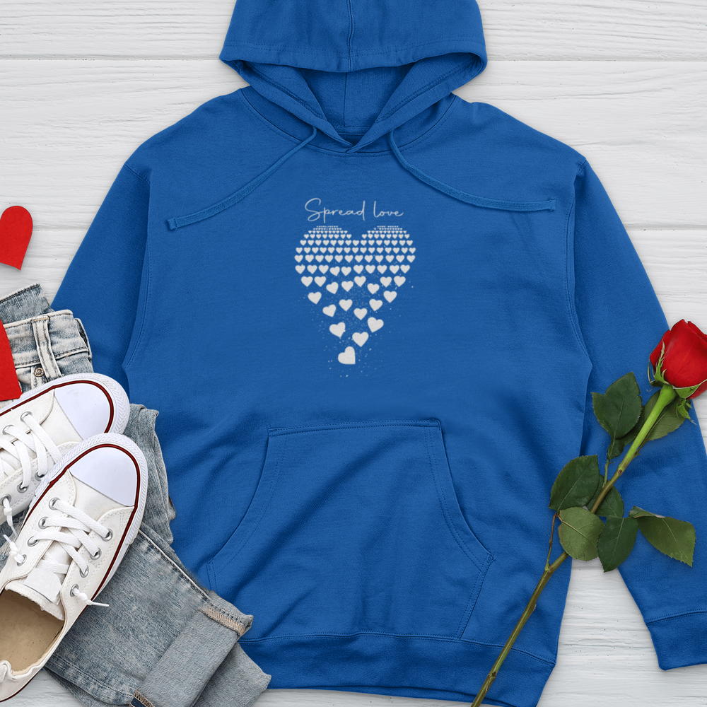 Spread Love Floating Hearts Midweight Hooded Sweatshirt