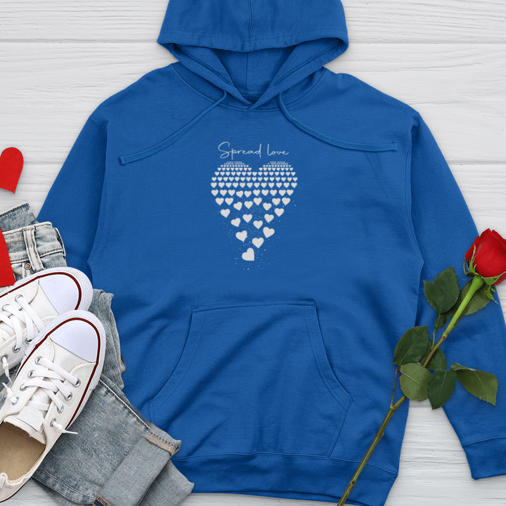 Spread Love Floating Hearts Midweight Hooded Sweatshirt