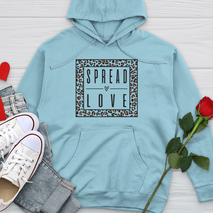 Spread Love Leopard Outline Midweight Hooded Sweatshirt