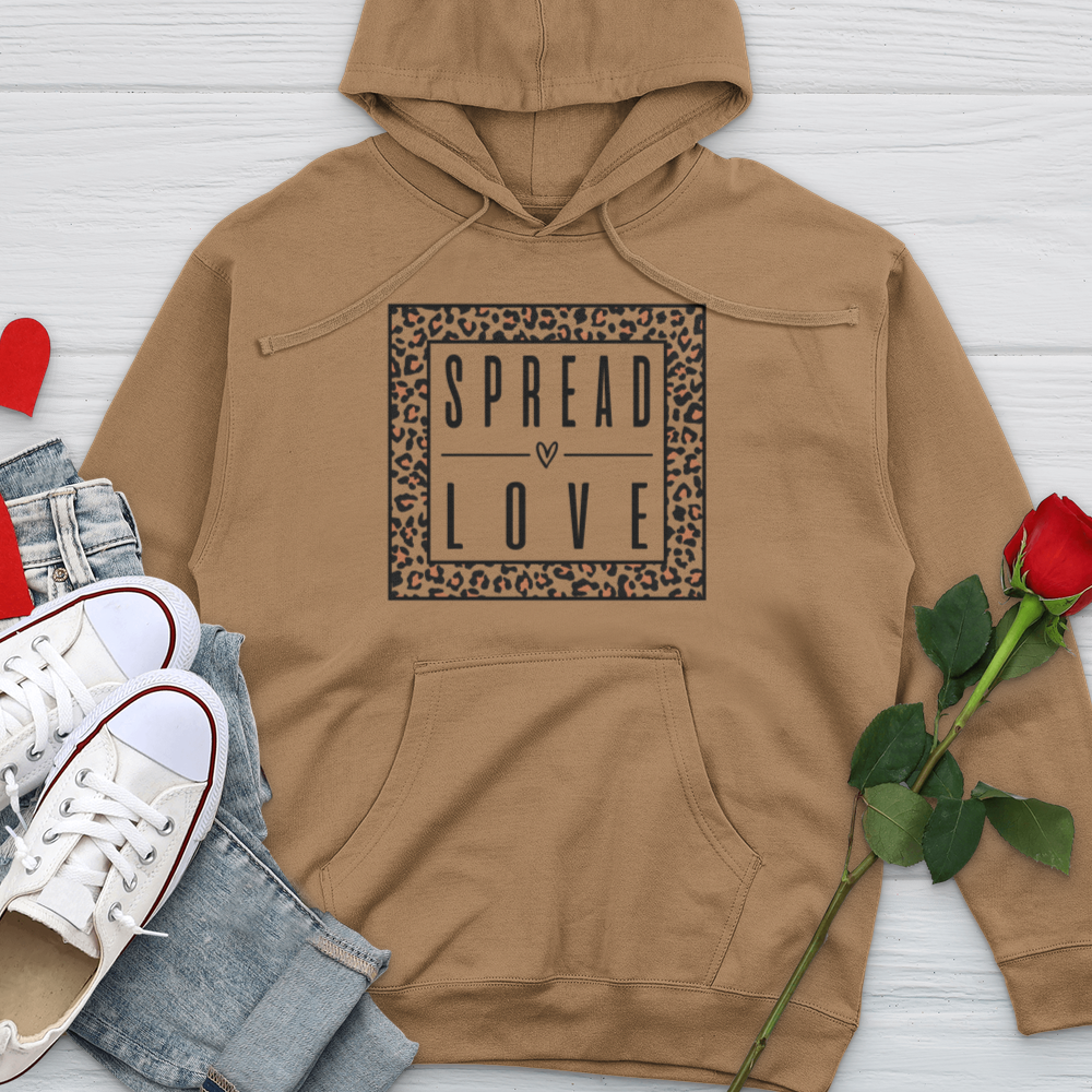 Spread Love Leopard Outline Midweight Hooded Sweatshirt