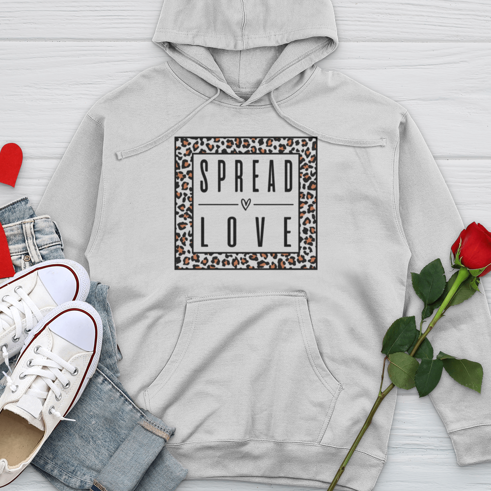 Spread Love Leopard Outline Midweight Hooded Sweatshirt