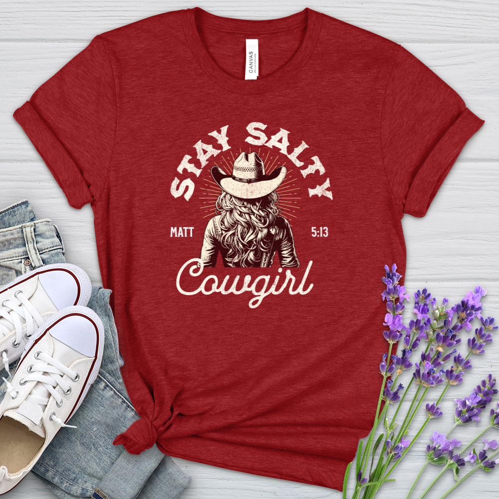 Stay Salty Cowgirl Heathered Tee