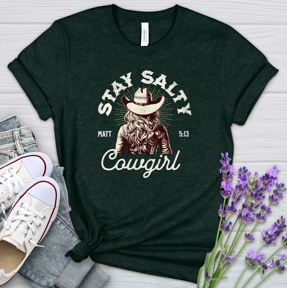 Stay Salty Cowgirl Heathered Tee